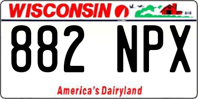 WI license plate 882NPX