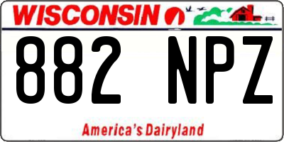WI license plate 882NPZ