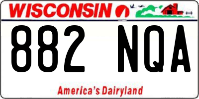 WI license plate 882NQA