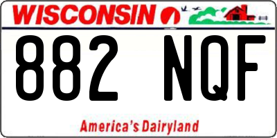 WI license plate 882NQF