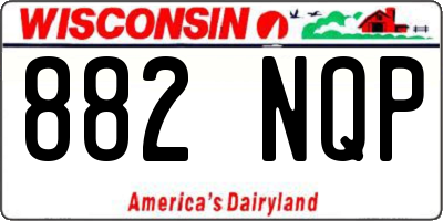 WI license plate 882NQP