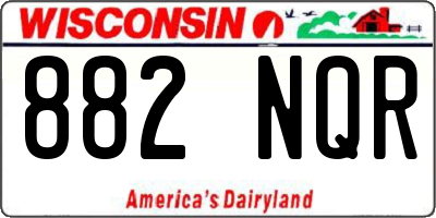 WI license plate 882NQR