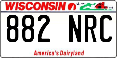 WI license plate 882NRC