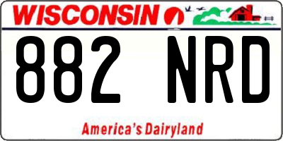 WI license plate 882NRD