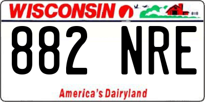 WI license plate 882NRE