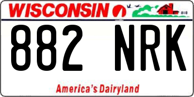 WI license plate 882NRK