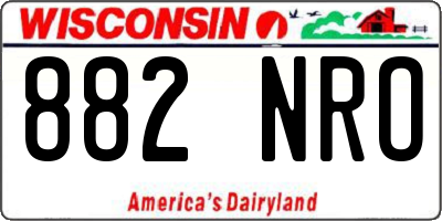 WI license plate 882NRO