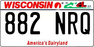WI license plate 882NRQ