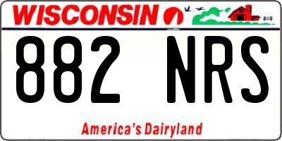 WI license plate 882NRS