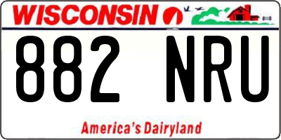 WI license plate 882NRU