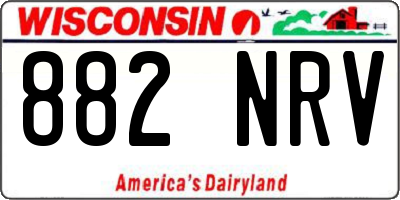 WI license plate 882NRV