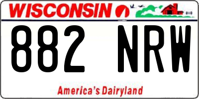 WI license plate 882NRW