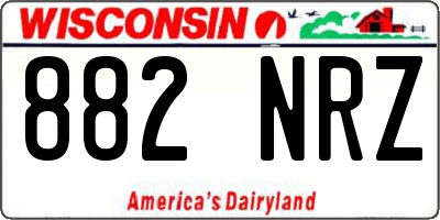WI license plate 882NRZ