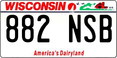 WI license plate 882NSB