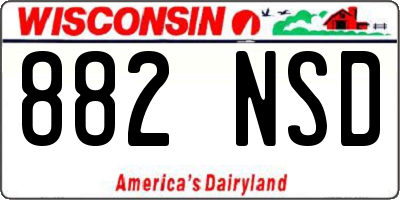 WI license plate 882NSD