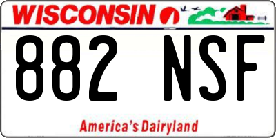 WI license plate 882NSF