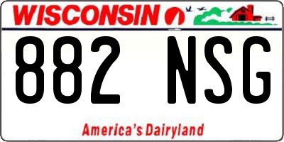 WI license plate 882NSG