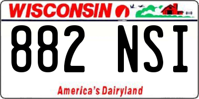 WI license plate 882NSI