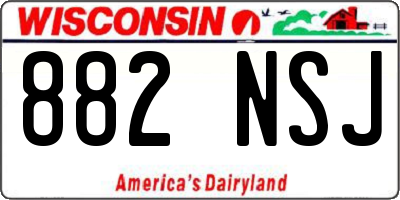WI license plate 882NSJ