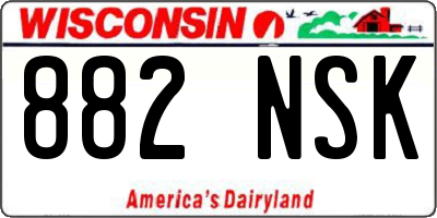 WI license plate 882NSK