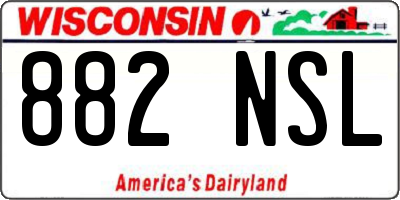 WI license plate 882NSL