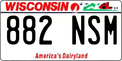 WI license plate 882NSM