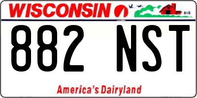 WI license plate 882NST