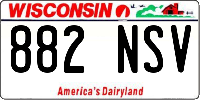WI license plate 882NSV