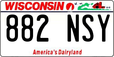 WI license plate 882NSY