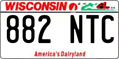 WI license plate 882NTC