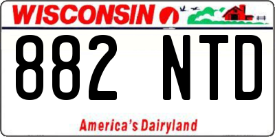 WI license plate 882NTD