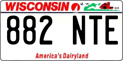 WI license plate 882NTE