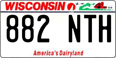WI license plate 882NTH