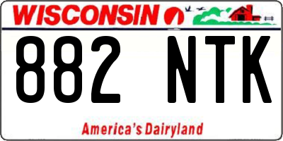 WI license plate 882NTK
