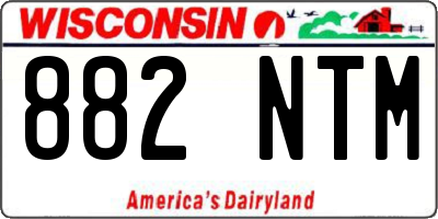 WI license plate 882NTM