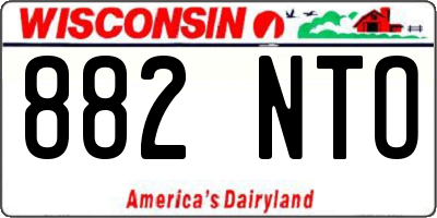 WI license plate 882NTO
