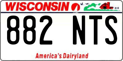 WI license plate 882NTS