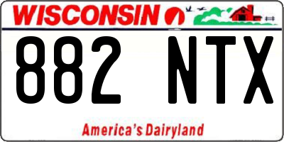 WI license plate 882NTX