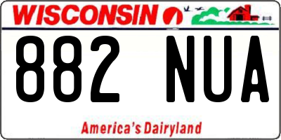 WI license plate 882NUA