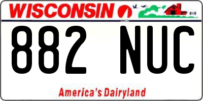 WI license plate 882NUC