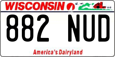 WI license plate 882NUD
