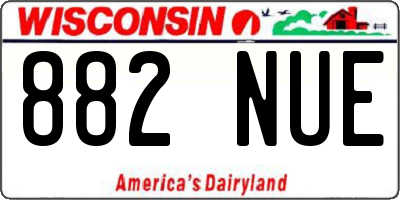 WI license plate 882NUE