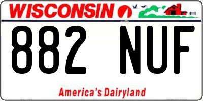 WI license plate 882NUF