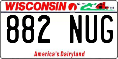 WI license plate 882NUG