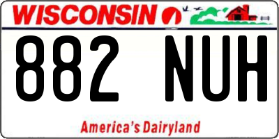 WI license plate 882NUH