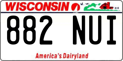 WI license plate 882NUI