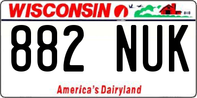 WI license plate 882NUK