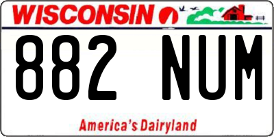 WI license plate 882NUM
