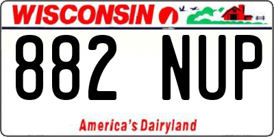 WI license plate 882NUP