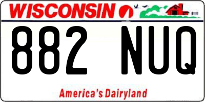 WI license plate 882NUQ